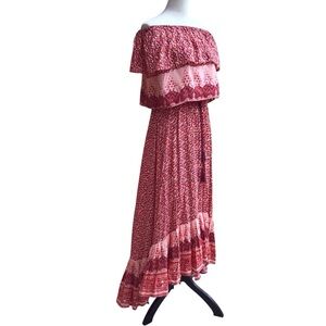 Nightcap Boho Ruffled Off The Shoulder Skirt Set NEW